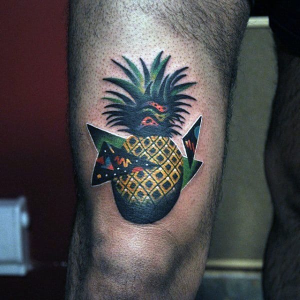 Small Abstract Tattoos For Males Of Pinapple And Triangles