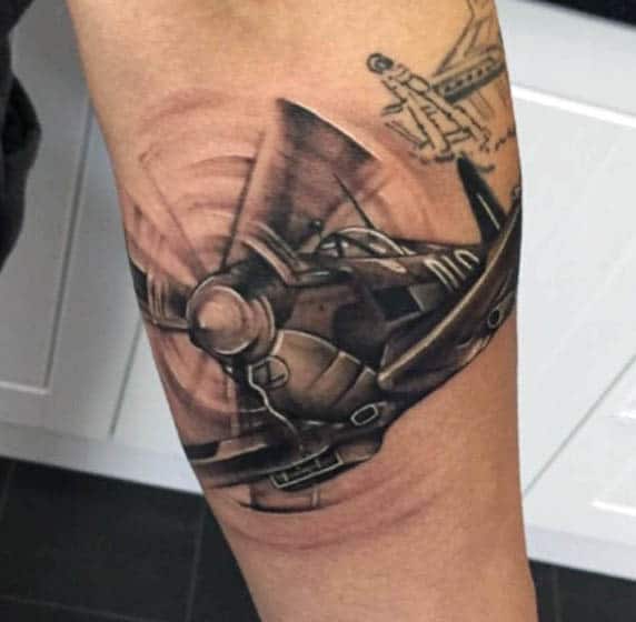 Small Airplane Tattoos For Men