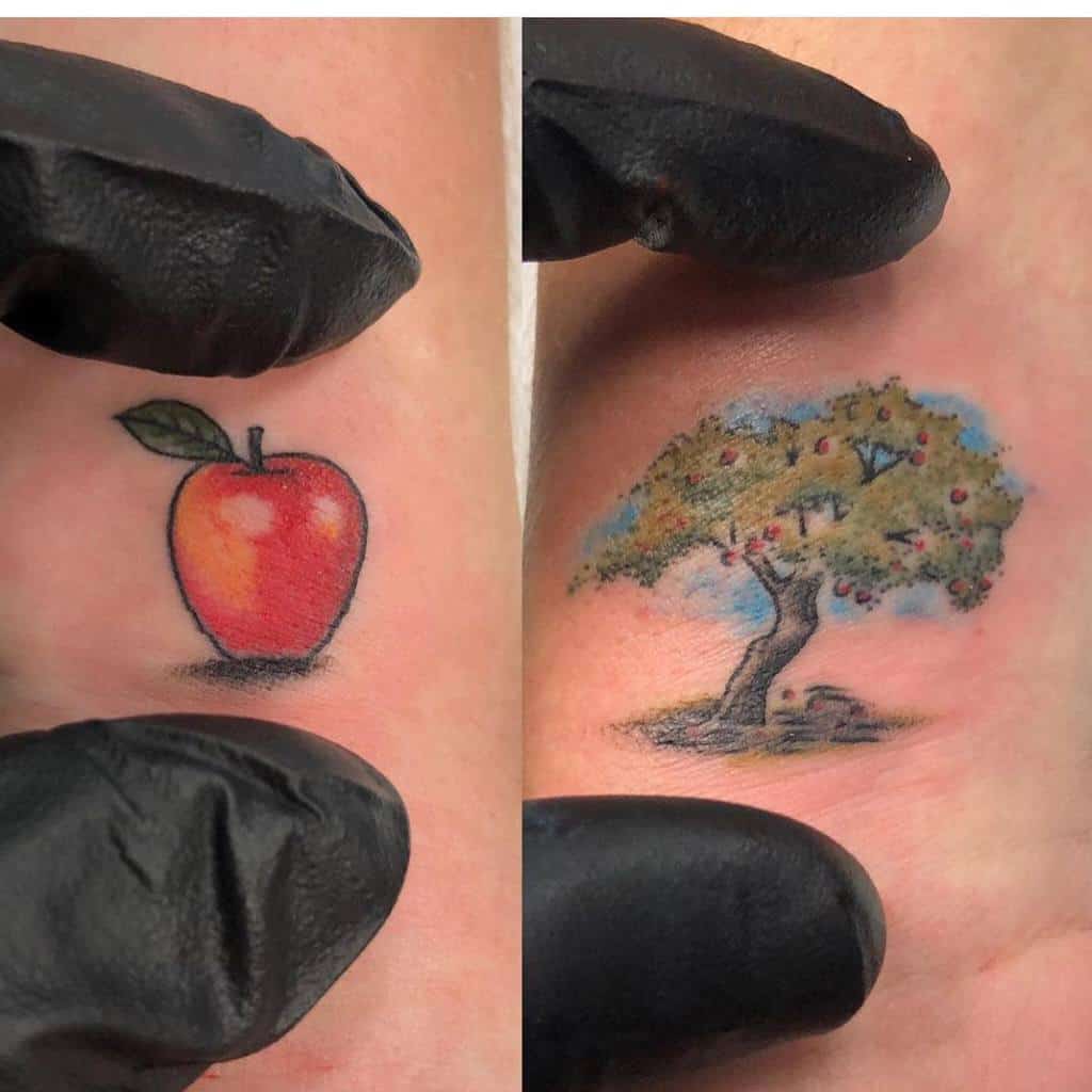 small-apple-tree-mother-daughter-tattoo-onceinabluemoontattoo