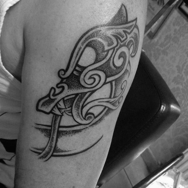 Small Arm Dragon Head Celtic Tattoo Ideas For Men