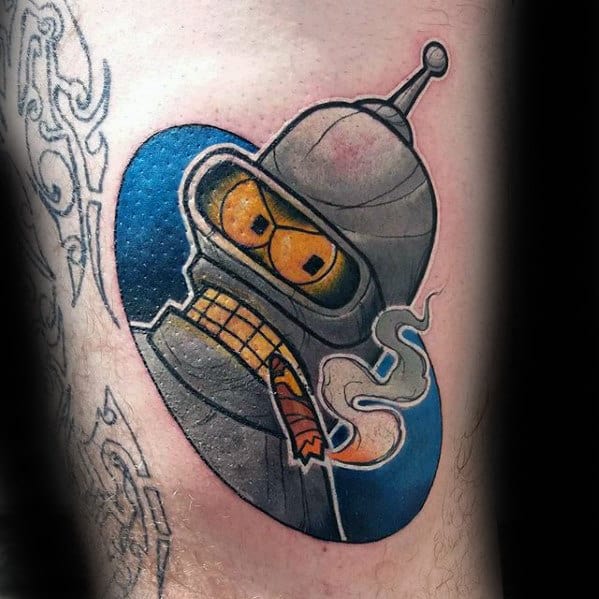 Small Bender With Cigar Mens Arm Tattoo Ideas