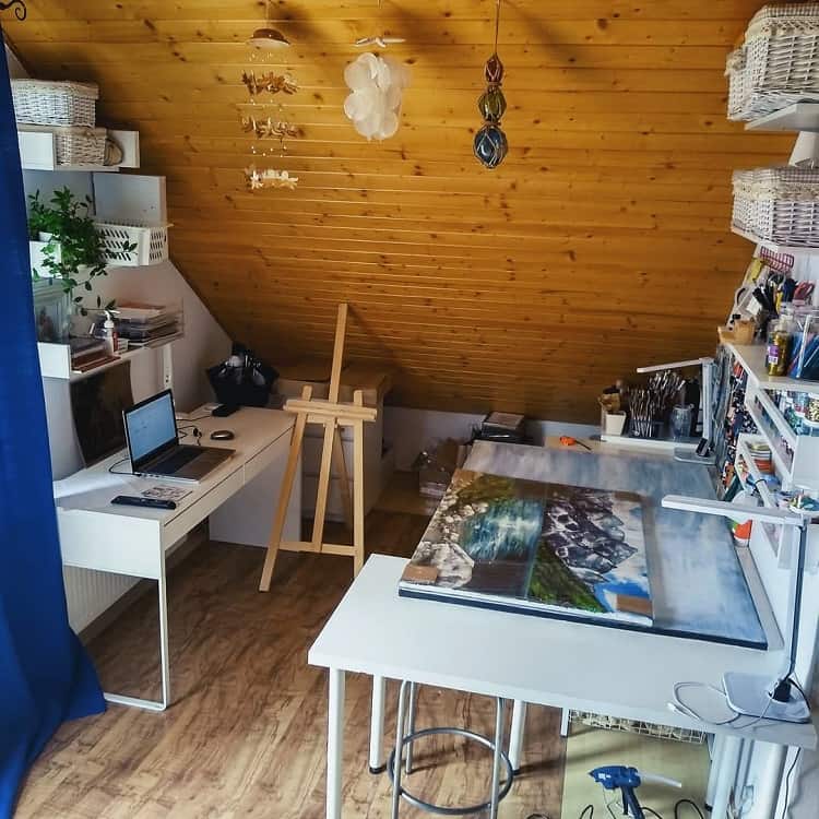 small attic craft room