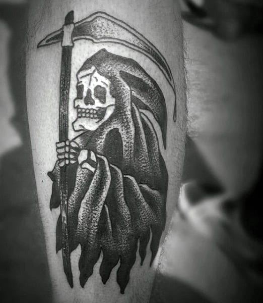 Small Cool Grim Reaper Tattoos For Men