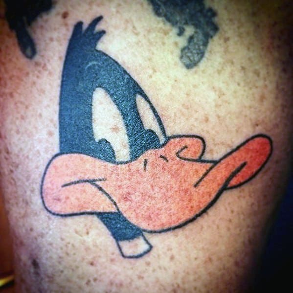 Small Daffy Duck Head Guys Looney Tunes Tattoo Deisgns