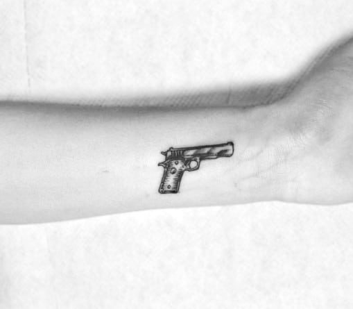1911 pistol tattoo stencil