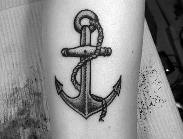 Vintage Anchor Small Forearm Tattoos For Men
