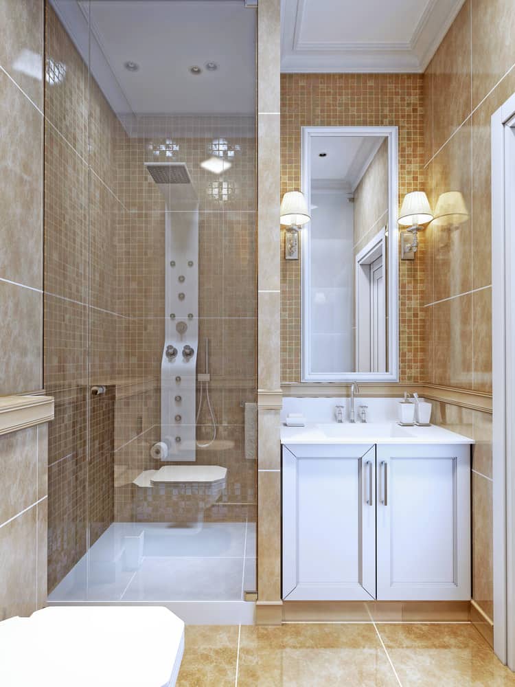 mosaic tile/penny tile bathroom wall tile ideas