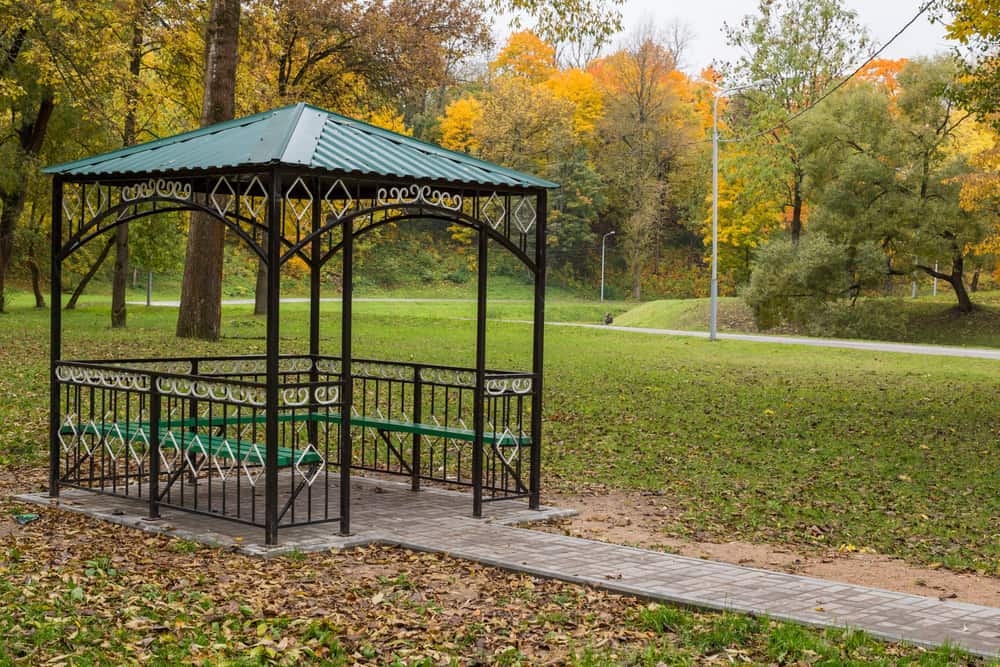 small metal gazebo public park 