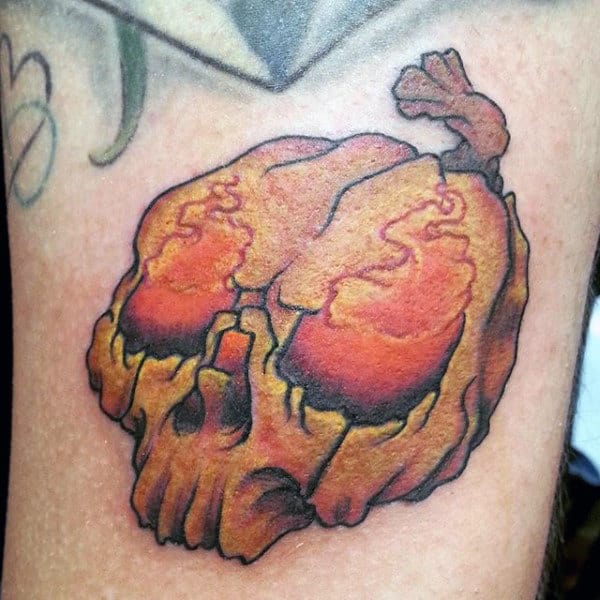 Small Glowing Mens Arm Pumpkin Tattoo Designs