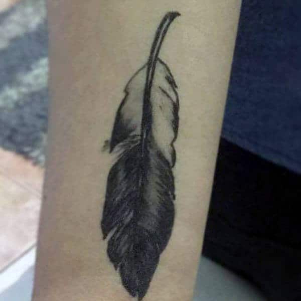 Feather Small Wrist Tattoos For Men