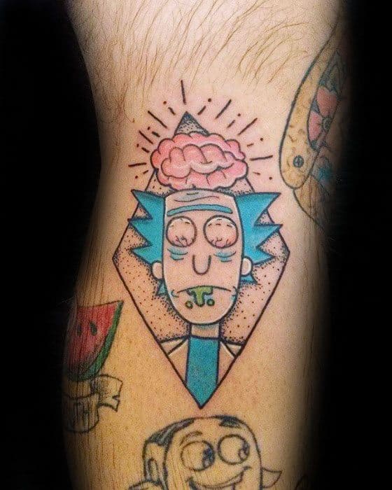 Small Leg Rick And Morty Guys Tattoo Ideas