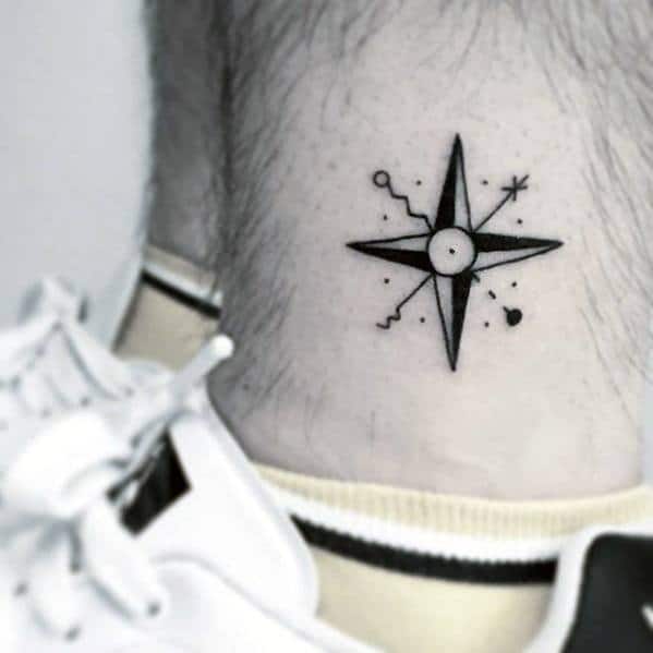 Small Lower Leg Unique Mens Simple Star Tattoos