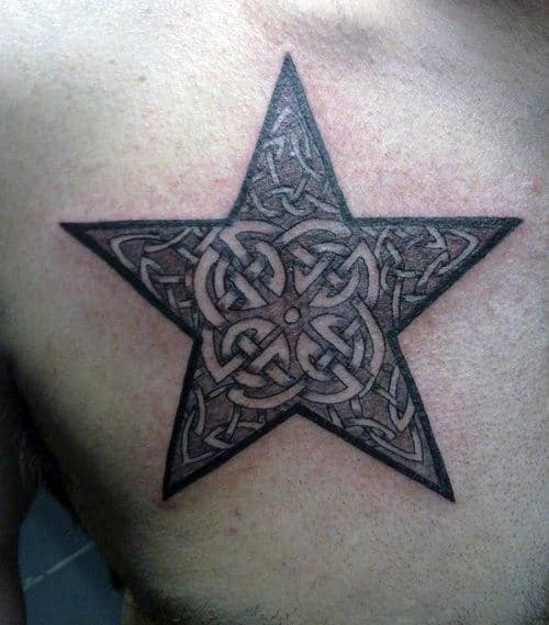 Small Men's Star Tattoos Celtic