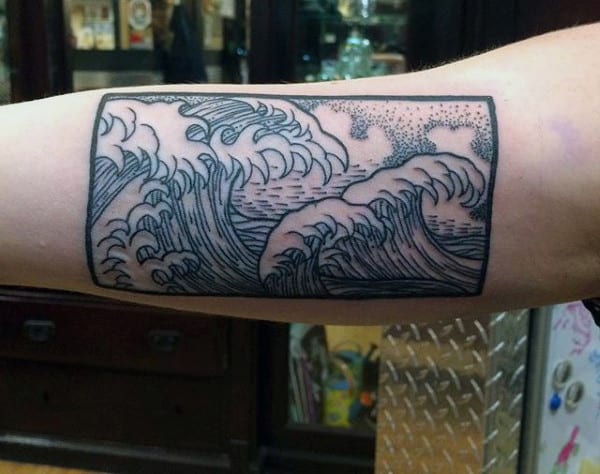 Small Men's Wave Tattoos