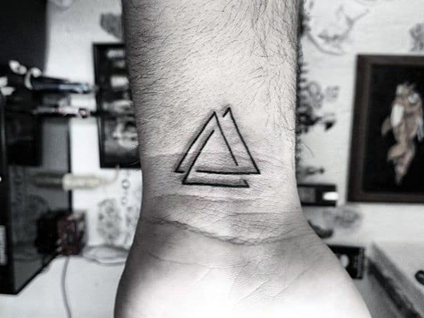 Small Mens Wrist Norse Triangle Minimalist Tattoo Designs