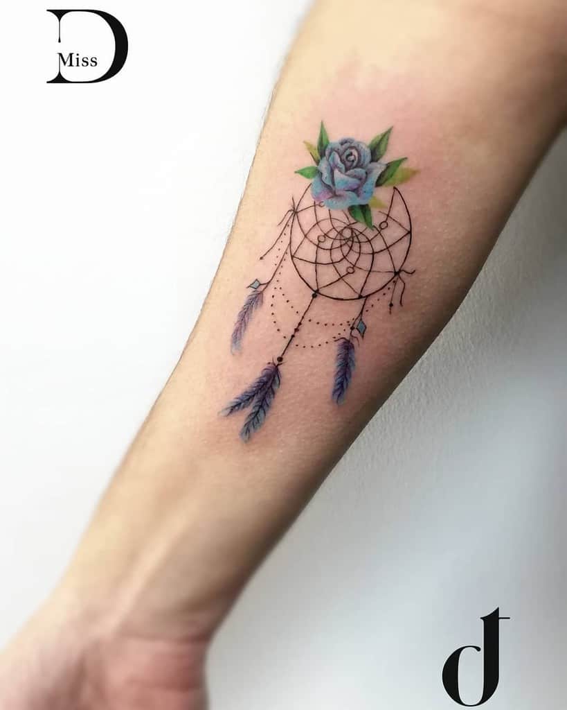 small minimalist blue rose tattoos miss_d_tattoo