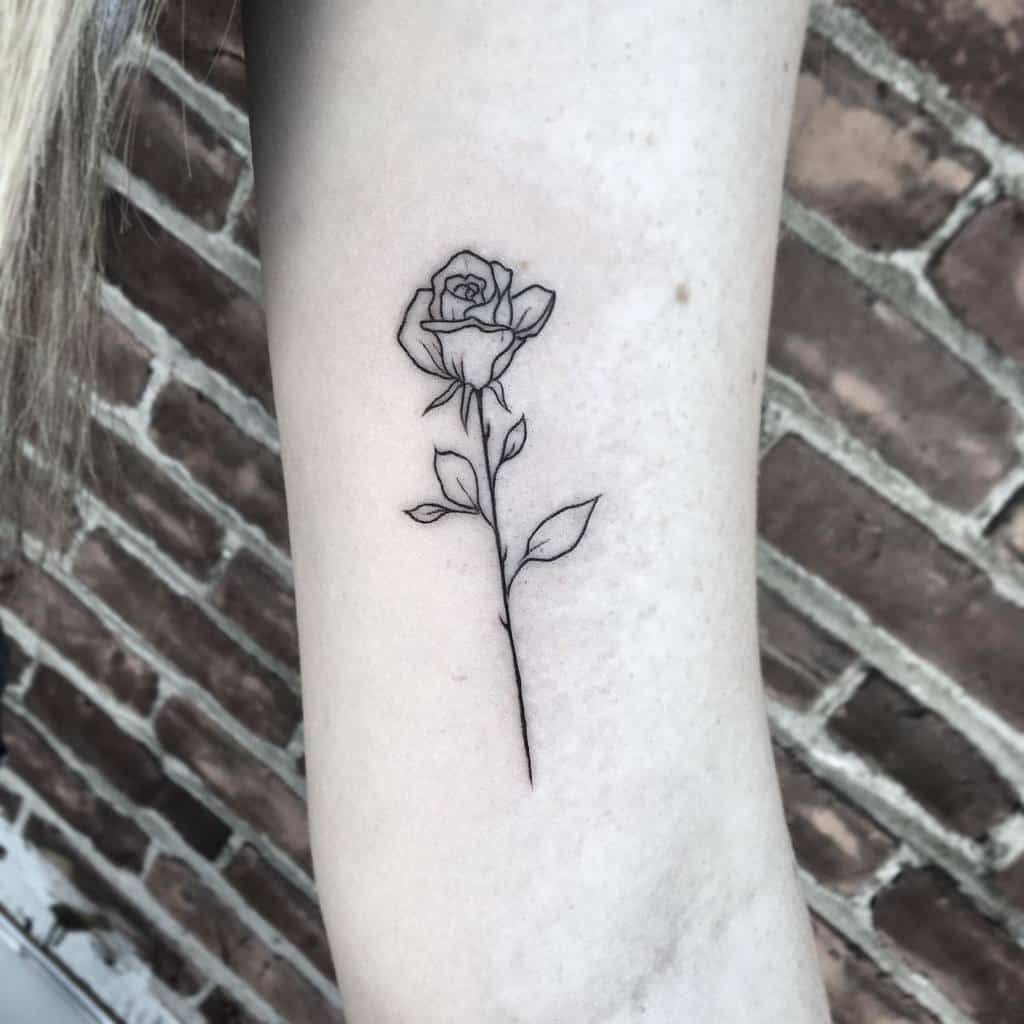 small minimalist simple rose tattoos bearpattontattoo
