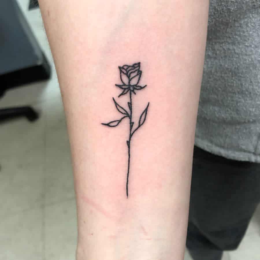 small minimalist simple rose tattoos littany