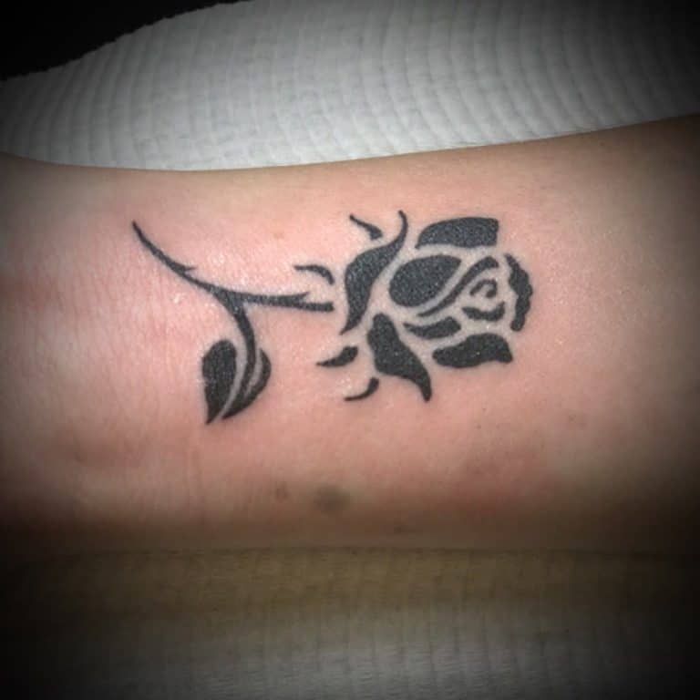 60 Classic Tribal Rose Tattoo Ideas   Small Minimalist Tribal Rose Tattoos Wild Karma Tattoo 768x768 