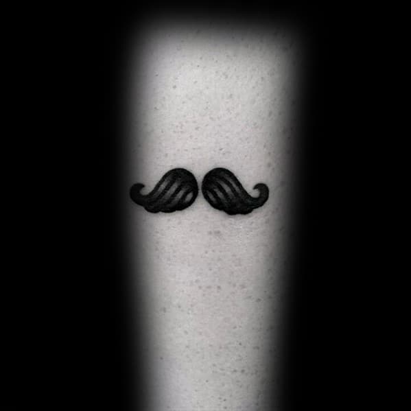 Small Mustache Simple Traditional Forearm Tattoo Ideas For Men