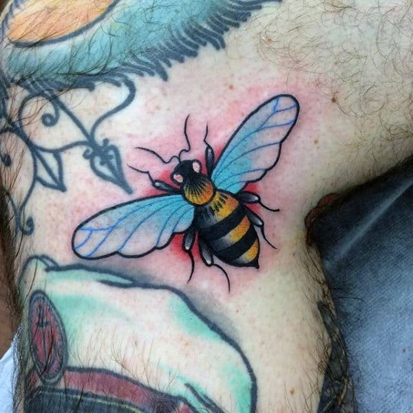 Arm Realistic Bee Tattoo by Left Hand Path