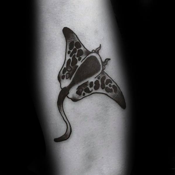 Small Old School Traditional Inner Forearm Male Manta Ray Tattoo Ideas