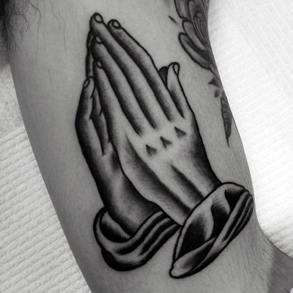 Small Praying Hands Tattoo For Males