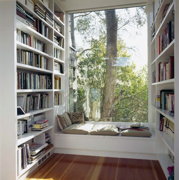Small Reading Nook Home Library With Lounge By Window