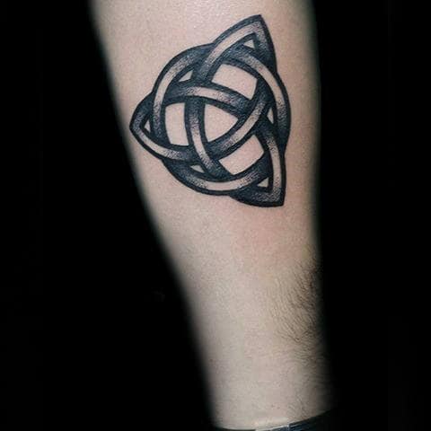 Small Simple Celtic Knot Trinity Tattoo For Gentlemen