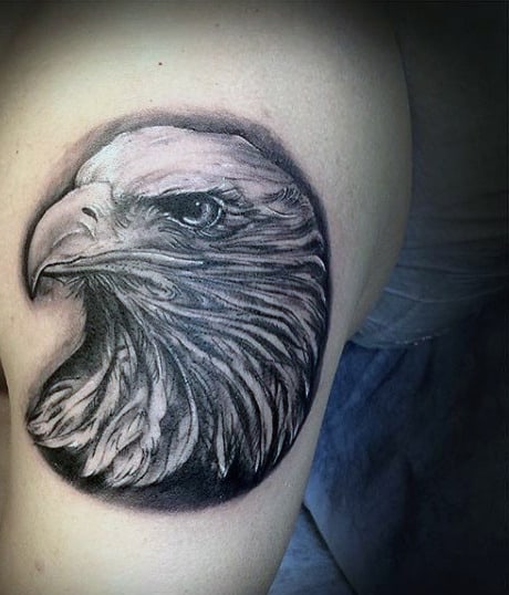 Small Simple Eagle Men's Tattoo