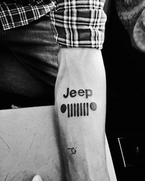 Small Simple Inner Forearm Tattoo Mens Jeep Design