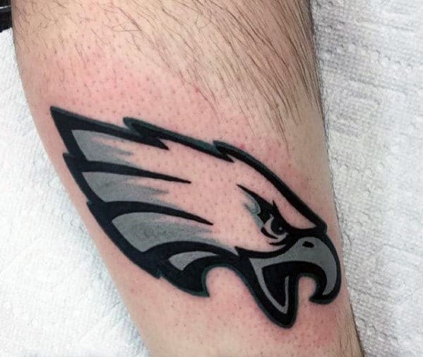 Small Simple Male Philiadephia Eagles Symbol Tattoo On Arm