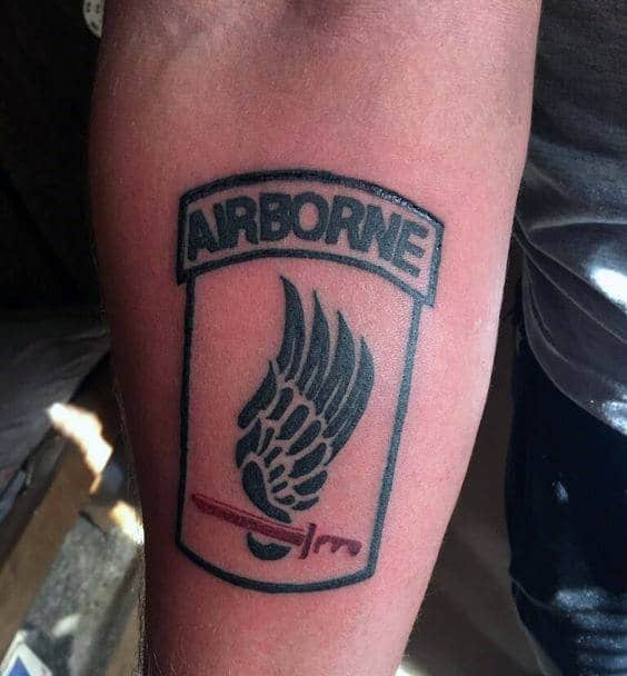 Small Simple Mens Airborne Inner Forearm Tattoo
