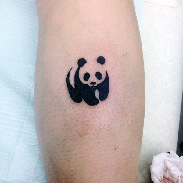 Small Simple Mens Universal Panda Symbol Tattoo