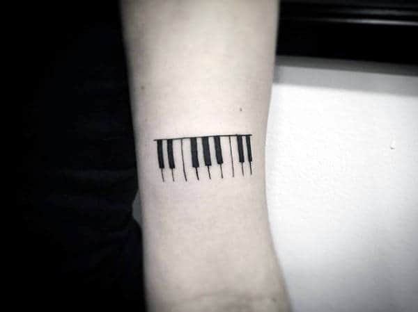 Attach to Intrusion Dictation 60 Piano Tattoos For Men - Music Instrument Ink Design Ideas