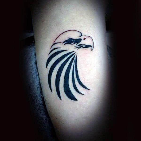 Small Simple Tribal Bald Eagle Mens Forearm Tattoo