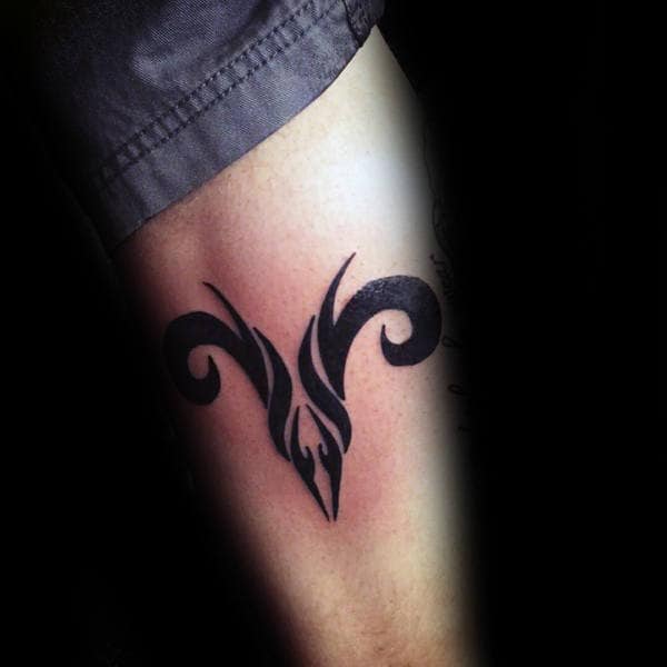 Small Simple Zodiac Aries Mens Arm Tattoo