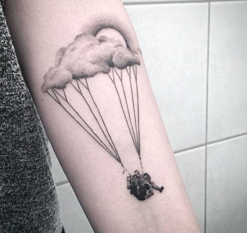 Parachute Small Tattoo For Men
