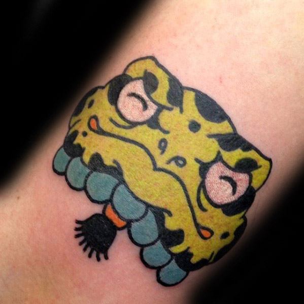 Small Toad Head With Beads Guys Tattoo Ideas On Forearm
