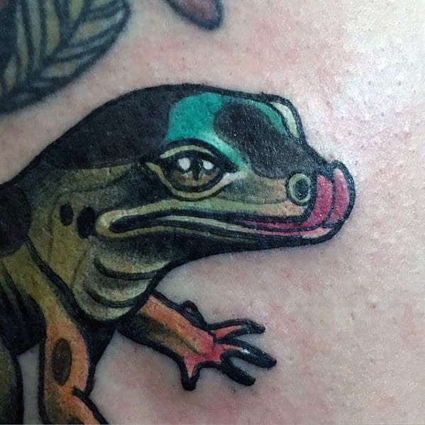 Small Traditional Gecko Tattoos Men
