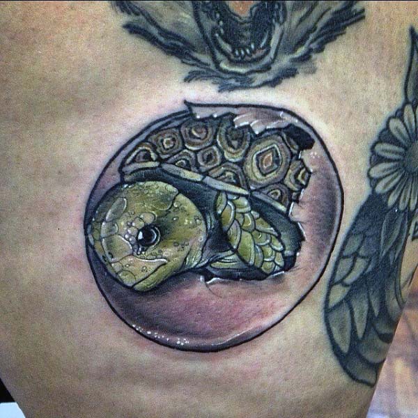 Small Turtle Egg Mens Tattoo Ideas