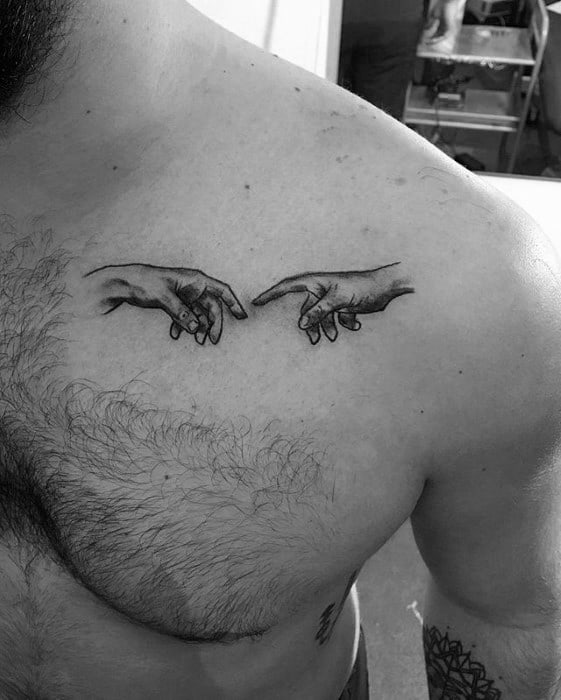 Minimalist Creation of Adam Temporary Tattoo  Set of 3  Tatteco
