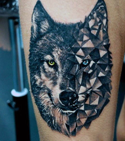 Small Wolf Tattoo For Men