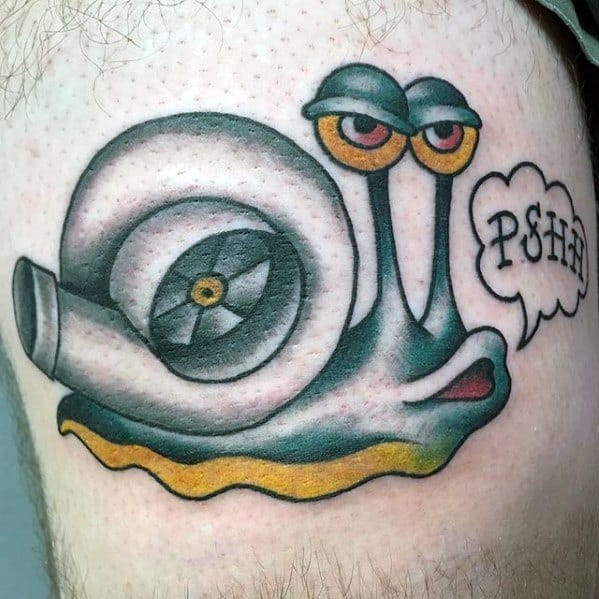 Snail Spongebob Male Tattoo Designs