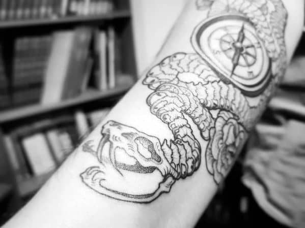 Snake Skeleton Tattoo Inspiration For Men