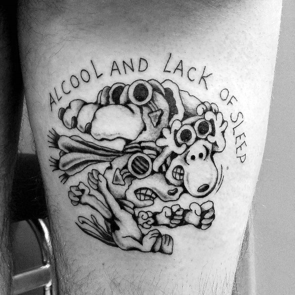 Snoopy Tattoo For Males.