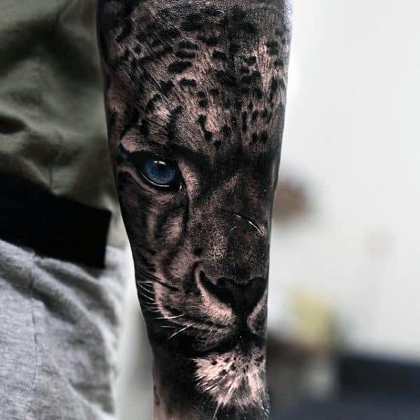 Snow Leopard Mens Tattoo Designs