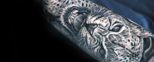 Mystic Eye Tattoo : Tattoos : Body Part Arm : Leopard Black and grey