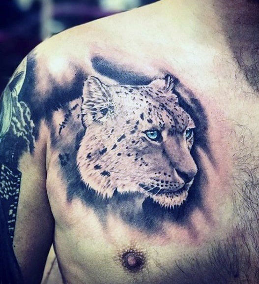 Snow Leopard Tattoos For Gentlemen