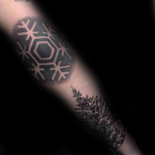 Snowflake Elbow Mens Tattoos